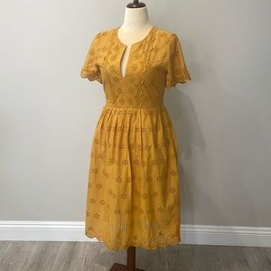 Madewell yellow scallop dress